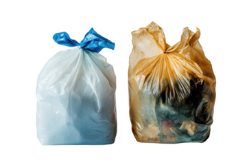 Empty and Filled Garbage Bags