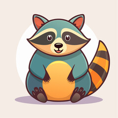 flat design raccoon