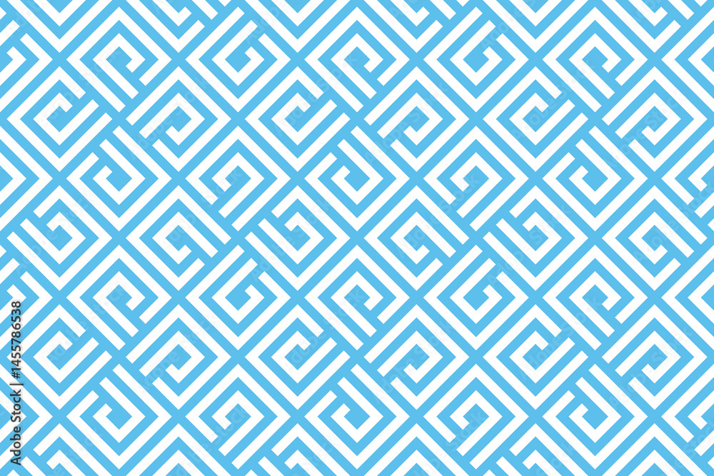 Poster Abstract geometric pattern. A seamless vector background. White and blue ornament. Graphic modern pattern. Simple lattice graphic design