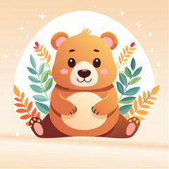 flat design bear