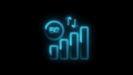5g technology and data flow neon illustration on black background - Powered by Adobe