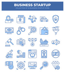 25 Business Startup Icons. A Complete Guide to Launching Your Venture