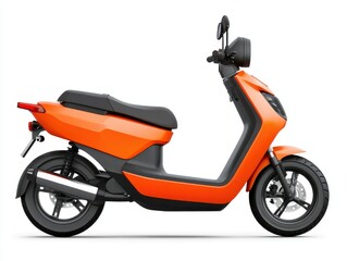 Obraz premium Modern Orange Scooter on White Background