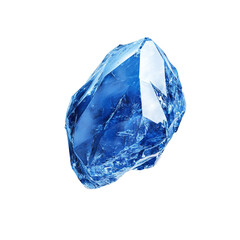Fototapeta premium stunning blue crystal with sharp facets and translucent appearance, showcasing its natural beauty and unique structure. This captivating gem is perfect for decorative purposes or as collectible