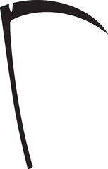 Scythe Silhouette Black Vector | Farming Tool Icon