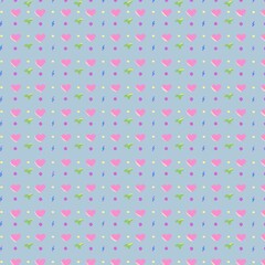 seamless pattern with pink hearts