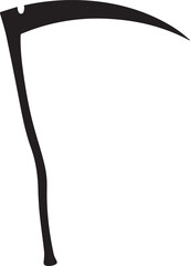 Scythe Silhouette Black Vector | Farming Tool Icon