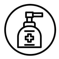 Hand Sanitizer Bottle Vector Line Icon Design