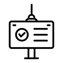 Vaccine Certificate Vector Line Icon Design