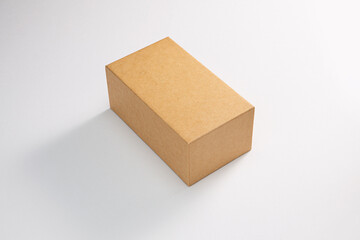 Brown cardboard box isolated on white background
