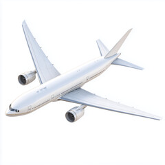 Fototapeta premium Sleek White Airplane in Flight: Modern Commercial Aircraft Design , isolated on white background