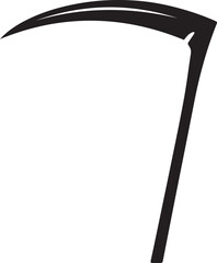 Scythe Silhouette Black Vector | Farming Tool Icon