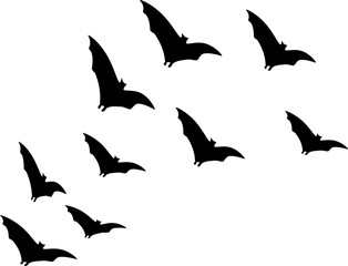 Naklejka premium bats silhouette on transparent background for Halloween design