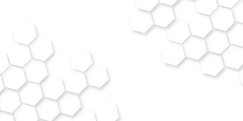 Hexagonal white hexagons honeycomb wallpaper.Abstract white hexagon concept background, soft white background, Abstract white hexagon background,Seamless pattern with hexagon. 