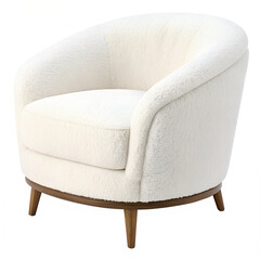 white fluffy chair on transparent background png