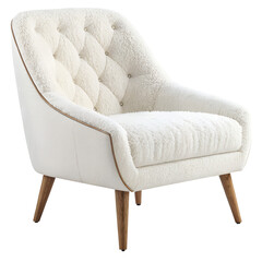white fluffy chair on transparent background png