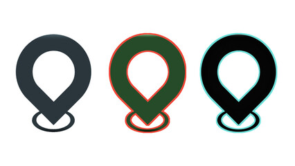 black and green location icon vector image, location icons design illustration colourful 