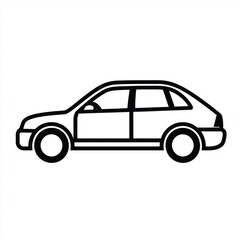 Obraz premium Simple Line Drawing of a Hatchback Car