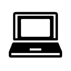 laptop shopping silhouette on transparent background for web and graphic design