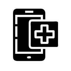 Obraz premium mobile phone with medical cross silhouette on transparent background for web and graphic design