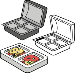 Japanese box lunch, illustration