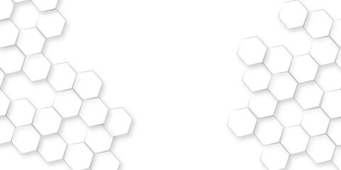 Abstract white hexagon concept background, abstract white geometric mesh cells texture, luxury white hexagon pattern,  light and shadow embossed hexagon, 