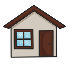 Wooden house flat icon