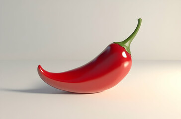 Vibrant Red Chili Pepper on White Background - Food Photography