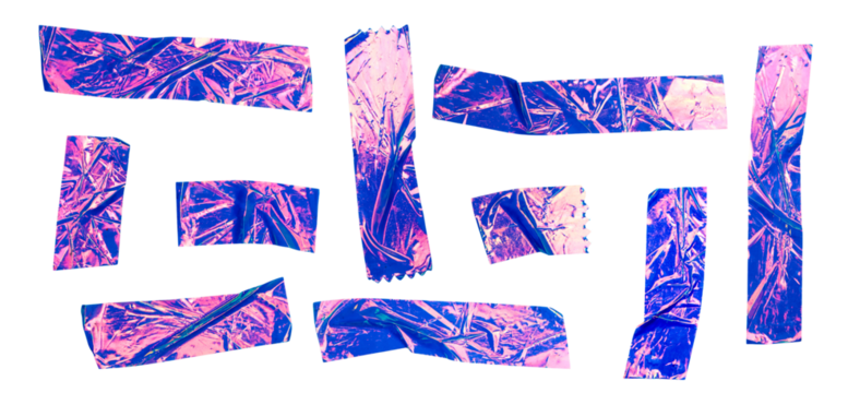 Purple Pink Foil Tape Arrows Set Illustration for Decorative Craft and Design Projects