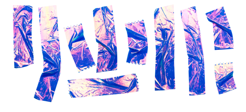 Purple Pink Foil Tape Arrows Set Illustration for Decorative Craft and Design Projects