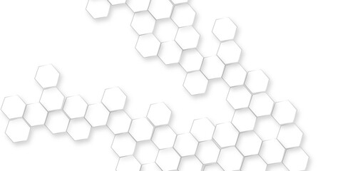 Abstract white hexagon concept background, abstract white geometric mesh cells texture, luxury white hexagon pattern,  light and shadow embossed hexagon, 