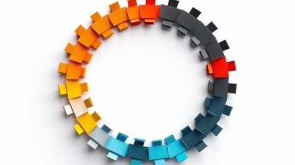 Contemporary abstract circular diagram featuring soft pastel segments and gradient transitions