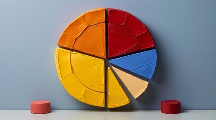 Modern abstract circular diagram with soft pastel segments and subtle gradient on white background