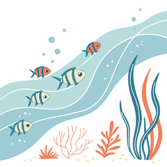 clean oceans design white background