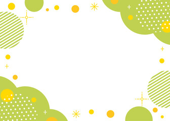 ポップなフレームイラスト　グリーン