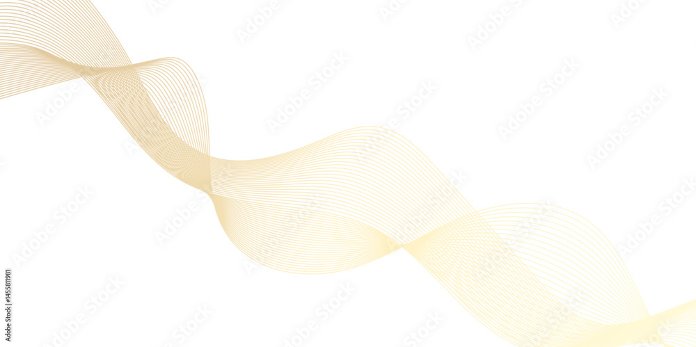 Fototapete Dynamic sound wave isolated on white background, abstract orange and pink technology blend smooth wave lines, Abstract gold background and square and dynamic waves modern background.
