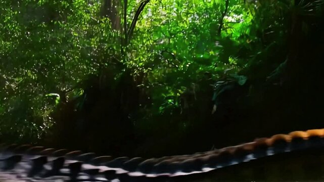 close view of crocodile in the water 4k video 