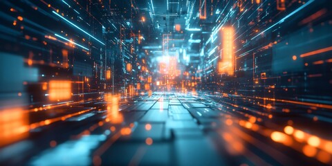 High Tech Digital Background with Smooth Effects, Generative AI