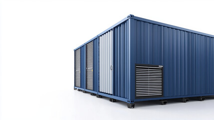Naklejka premium cold storage unit designed for efficient temperature control and preservation. This blue container features sleek design and ventilation system
