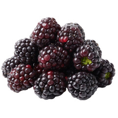Dark and Delicious Blackberries , isolated on white background PNG cut out