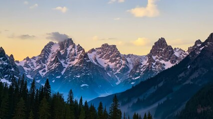 Twilight Views of Serene Himalayan Peaks from Manali, India - Powered by Adobe