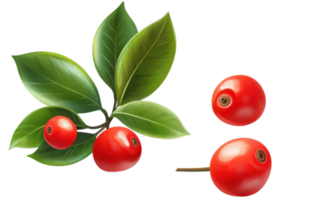 Holly leaves and berries illustration perfect for Christmas invitations holiday crafts and decorative design elements