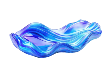 Holographic blue wave light element illustration perfect for futuristic designs and digital art projects