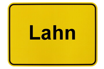 Illustration eines Ortsschildes der Gemeinde Lahn in Niedersachsen