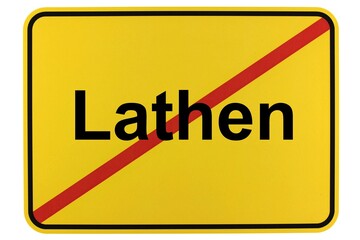 Illustration eines Ortsschildes der Gemeinde Lathen in Niedersachsen