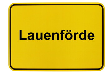 Illustration eines Ortsschildes der Gemeinde Lauenförde in Niedersachsen