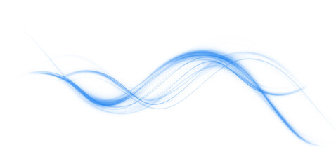Obraz premium Abstract Blue Twisting Stripes Swirl PNG – Dynamic Spiral Wave Line, Transparent Background, Light Swoosh Element, Futuristic Energy Motion, Glowing Flow Effect for Tech Design