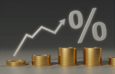 Graphical Representation of Rising Interest Rates and Financial Growth