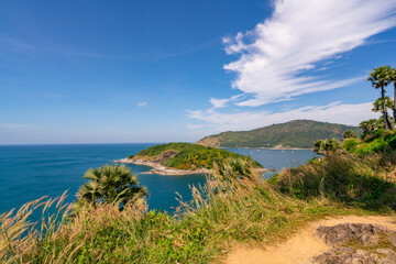 Natural sea landscape view background from Promthep Cape viewpoint Phuket island Thailand