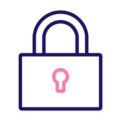 lock Vector Line Two Colors Icon Design